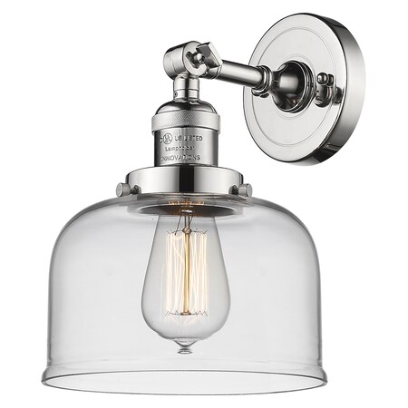 Innovations Lighting 1 Light Adjustable Large Bell 8In. Polished Nickel Sconce With Clear Glass, 508114 203-PN-G72